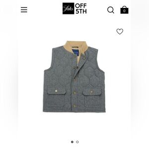 Janie and Jack Gray and Tan Kids Quilted Vest